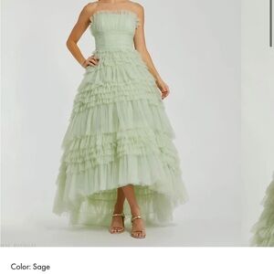 Mac Duggal Sage Strapless Layered Dress